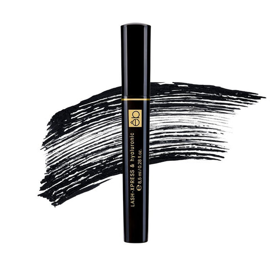 êb être belle Cosmetics Lash X-Press & Hyaluronic Mascara for Women, Conditioning Mascara with Hyaluronic Acid, Beeswax & Rice Bran Wax, Flexible Silicone Brush, Quick Dry Rimel Formula