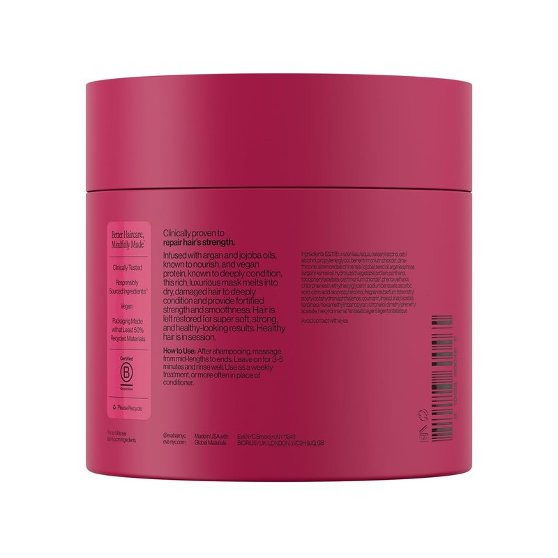 Eva NYC Therapy Session Deep Conditioning Hair Mask - Vegan Protein & Jojoba Oil for Hydration & Repair | 13.5 fl oz
