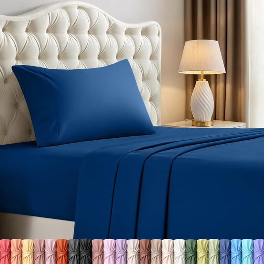 Utopia Bedding Twin Sheet Set – 3 Piece Bed Sheets for Twin Size Bed, Soft and Breathable Microfiber, Includes 1 Fitted Sheet, 1 Flat Sheet and 1 Pillowcase – Oeko Tex (Dusk Blue)