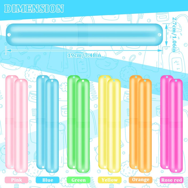 SIKEMAY 100 PCS Travel Toothbrush Holder Bulk, Back to School, Classroom Pencil Case for Kids, Toothbrush Case Cover for Travel, Bathroom, Indoor, Outdoor, Trip, Camping, School