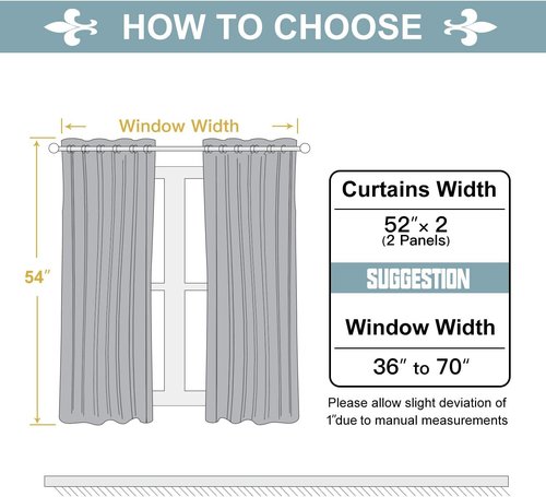 ChrisDowa Grommet Blackout Curtains - Thermal Insulated Room Darkening Panels, Dark Grey, 52W x 54L