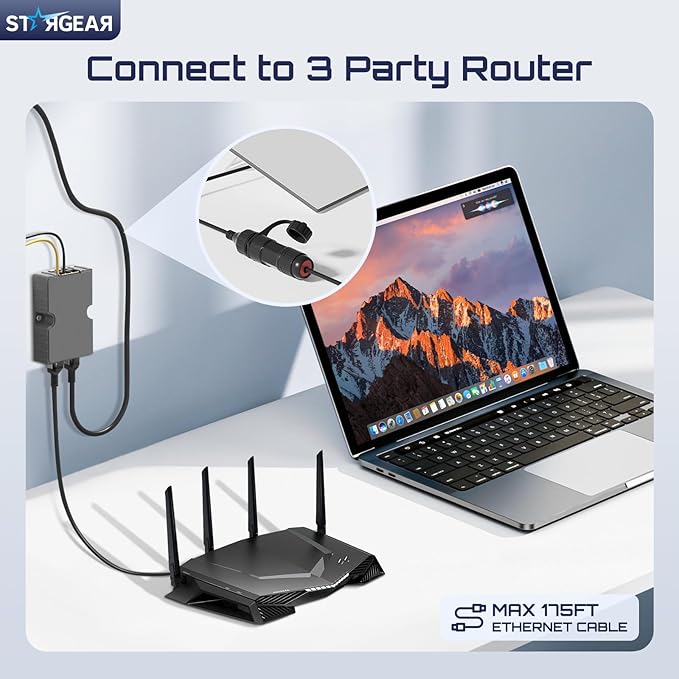 STARGEAR Starlink Ethernet Adapter for Gen 3/Mini, 1FT Waterproof Starlink Cable RJ45 Coupler, Starlink Mini Ethernet Cable Extension, Compatible with Starlink Standard 4/4X/Gen 3 Dish and Router 3