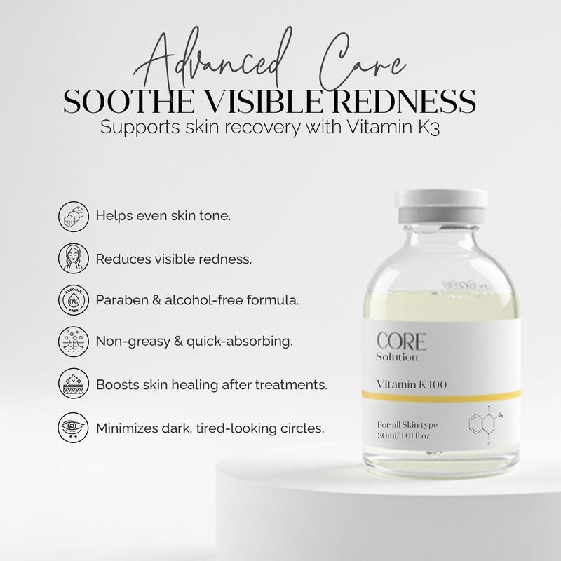 FEEL MATRIGEN Vitamin K 100 Ampoule – Redness & Dark Circle Treatment Serum for Sensitive Skin – 30mL + Needleless Syringe
