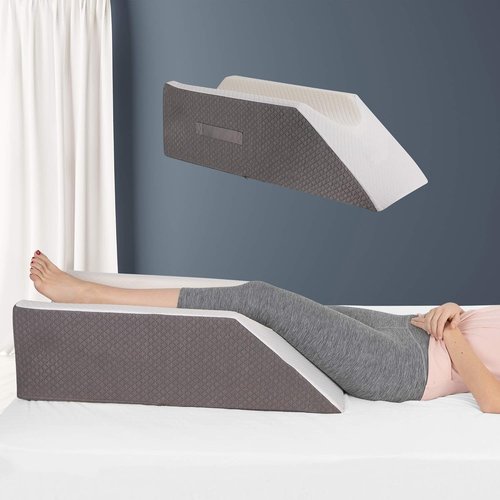 Kölbs Single Leg Elevation Pillow - Stylish Jacquard Cover for Post-Surgery Ankle & Knee Support
