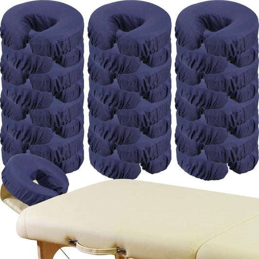 Macarrie 24 Pcs Face Cradle Covers - Soft Microfiber Massage Table Headrest Sheets | Oil-Proof Navy Blue