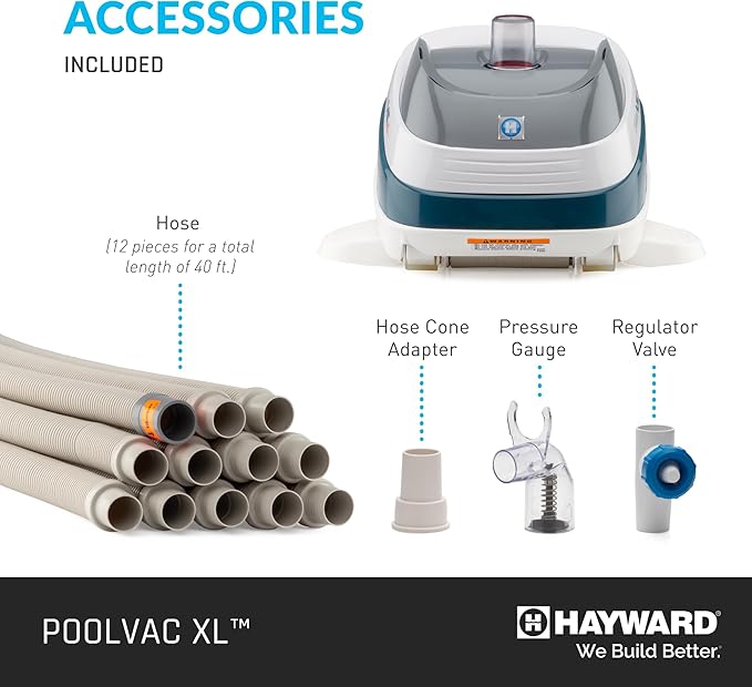 Hayward W32025ADV PoolVac XL Automatic Inground Pool Vacuum Cleaner, Suction Vinyl Pool Cleaner up to 20 x 40 ft