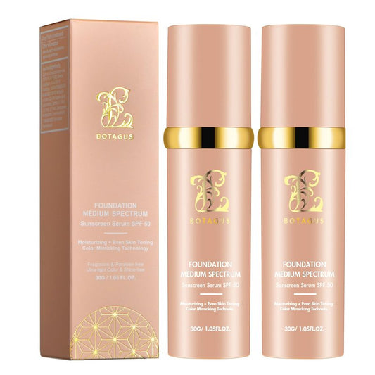 Match Cosmetics Foundation 4 in 1-Medium Spectrum,4 in 1 Cosmetics Foundation Liquid with SPF 50+, Concealer Cosmetic Lightweight Makeup, Longwearing & Waterproof for Makeup（2 Pack）
