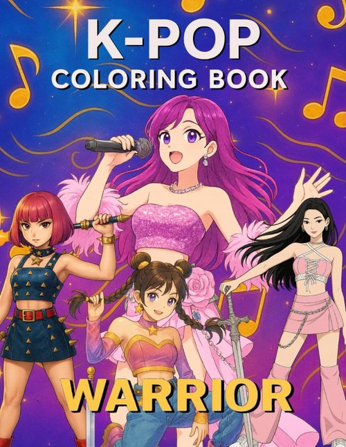K-Pop Warrior Coloring Book - Empowering Music Idols in Combat-Inspired Costumes | Fun for All Ages