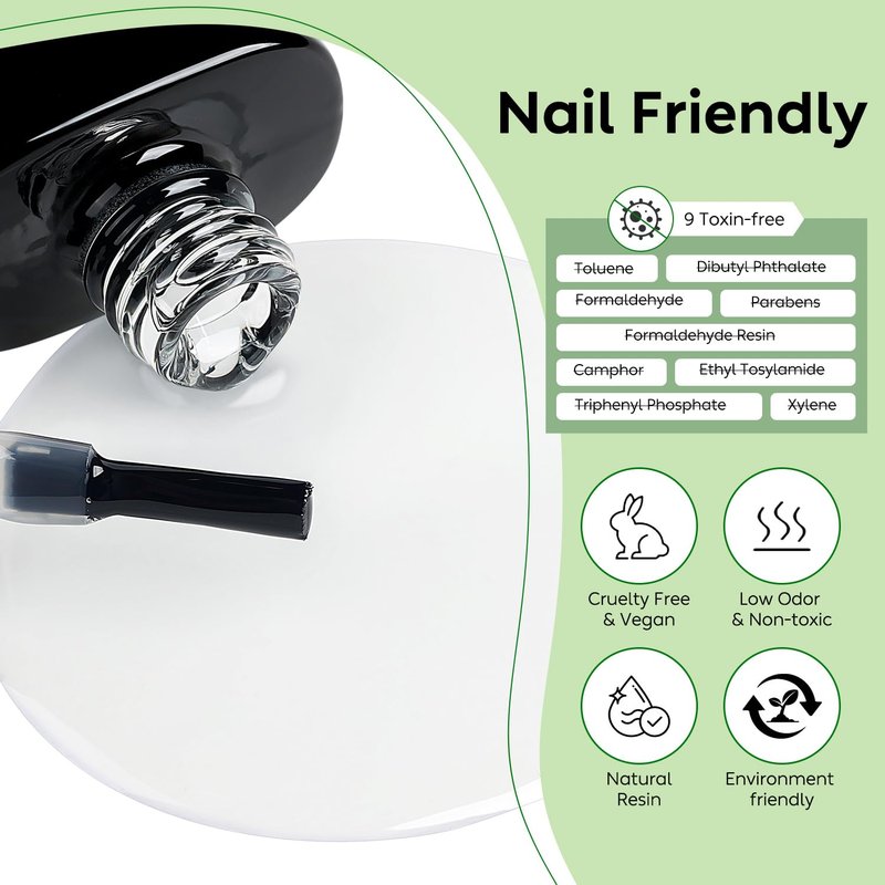 Luxbon 4 Pcs 15ml No Wipe Gel Top Coat and Base Coat Nail Primer Dehydrator Set - Long Lasting, Shine Finish, UV LED Nail Lamp Soak Off Gel Base Top Coat Manicure