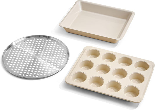 Our Place Wonder Oven Pro Chef’s Kit - Non-Toxic Bakeware Set with Roasting Pan & Muffin Pan | Oven Safe to 450°F | Cream