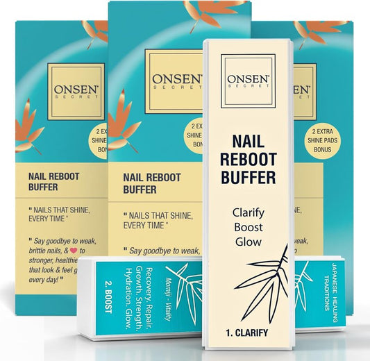 Professional Nail Buffer Block - 4-Way Buffing for Natural Shine & Healthy Nails | Includes 2 Extra Shine Pads - 3 Pack