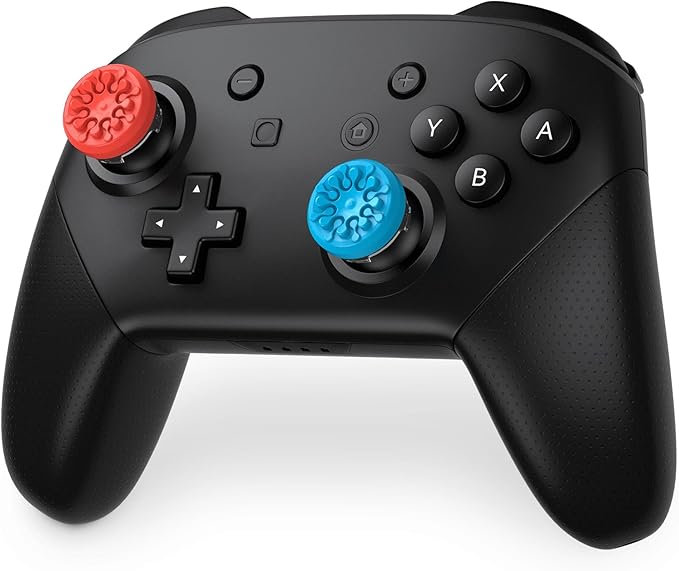 KontrolFreek Splash for Nintendo Switch Pro Controller | Performance Thumbsticks | Concave | Blue/Red