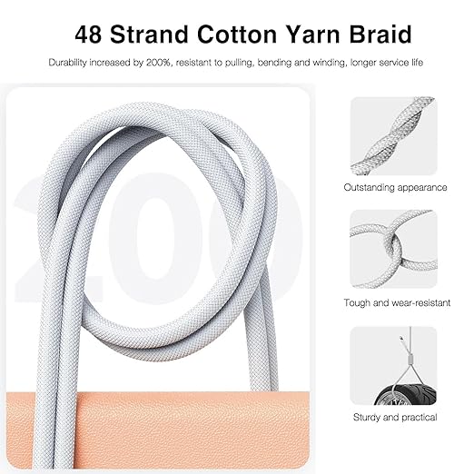 1.5FT Short IPhone 17/17E/16/16E/15 Woven Cable, USB A to USB C CarPlay Charger Cable for iPhone 15 16 17 Pro Max, Plus/Air, iPad 10th Gen, iPad Pro 12.9/11, Air 5th/4th Gen, Mini 6th Charging Cord