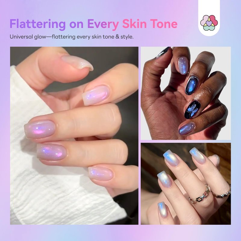 SAVILAND Color Artistry Cat Eye Gel Nail Polish Set: 2026 12 Colors 5ml Crystal Shiny Gloss Cateye Gel Polish Aurora Borealis Pink Blue Magnetic Gel Polish Glitter Gel Nail Polish Gifts Home DIY