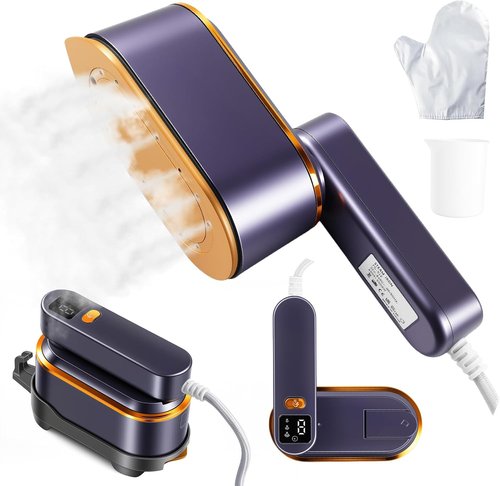 Droyek Portable Travel Steamer - 1200W 2-in-1 Iron & Steamer | Fast 10s Heat, 150ml Tank, 4 Modes