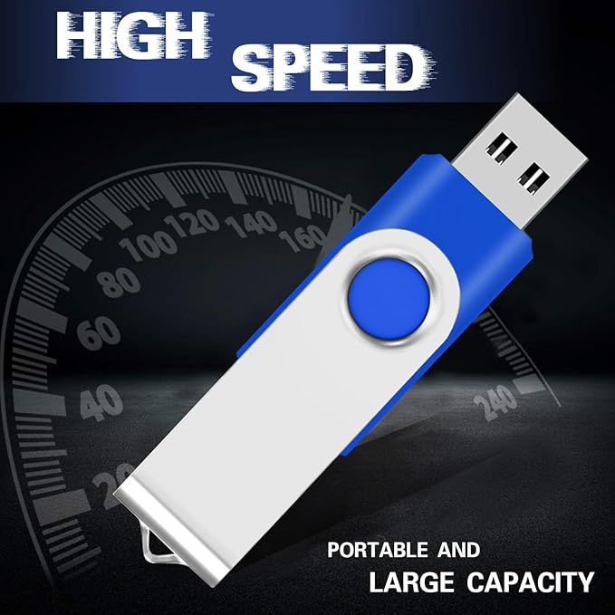 50-Pack of 2GB USB Flash Drive Bulk EASTBULL FAT32 Thumb Drives Pack (Blue)