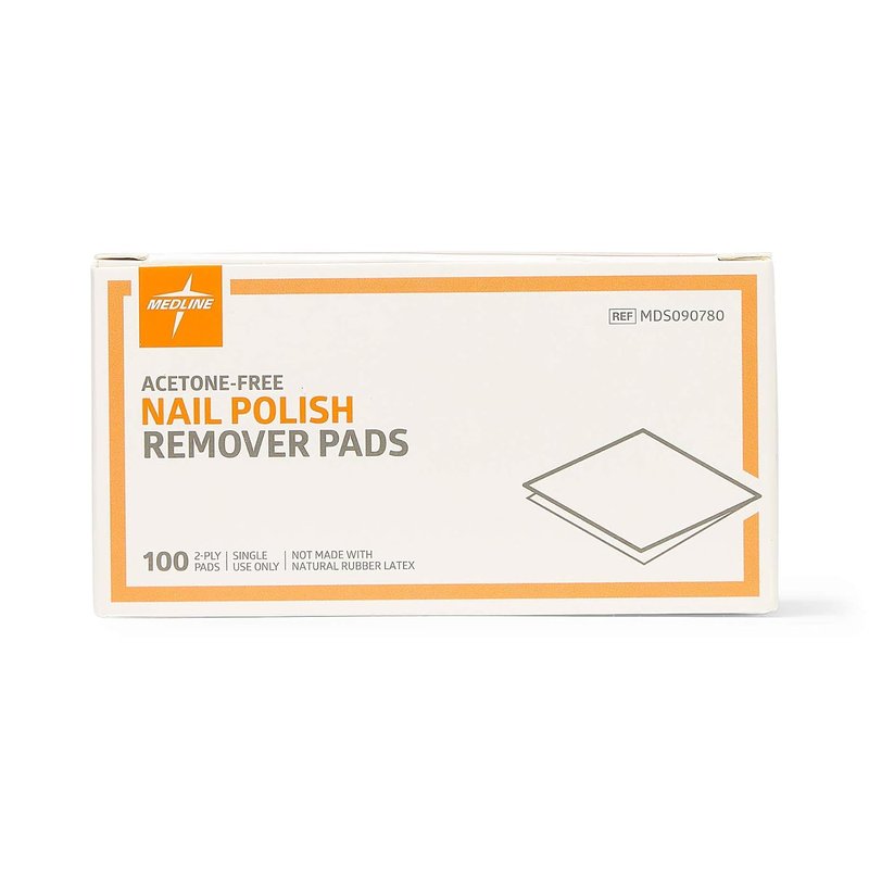 Medline Nail Polish Remover Pads - Acetone Free, Travel-Friendly, Case of 1000