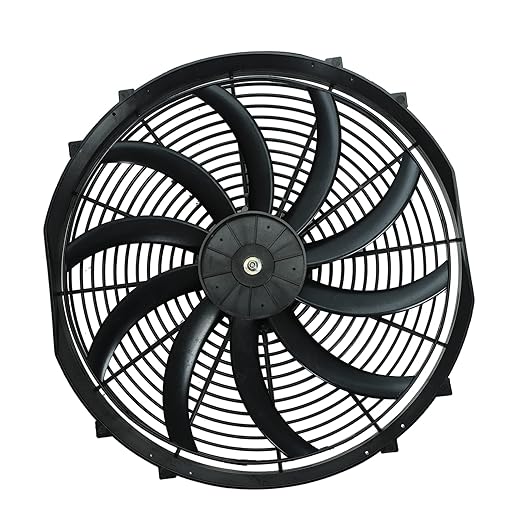 FSBCGT 2PCS 16 Inch Universal Slim Fan Push Pull Electric Radiator Cooling 12V 120W Mount Kit Black