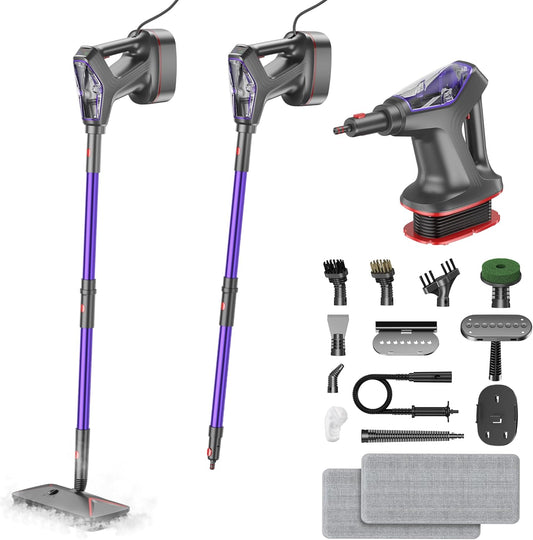 Skiennix Steam Mop - Heavy Duty All-in-One Cleaner for Hardwood, Tile, Walls & More | Detachable Handheld Steamer