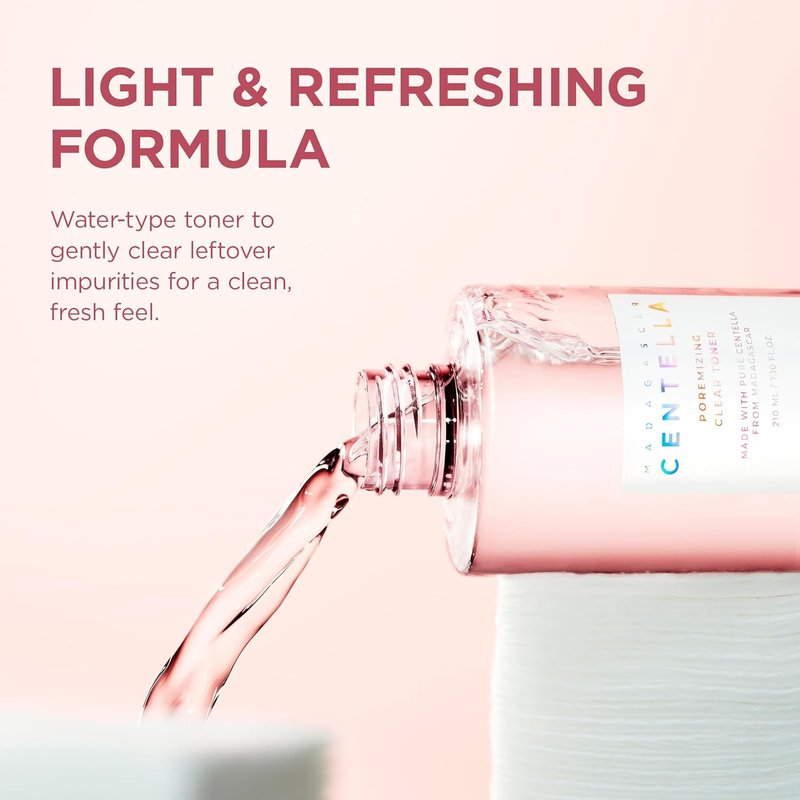 SKIN1004 Poremizing Clear Toner - Korean Facial Toner with Pink Salt & Centella | 7.10 fl. oz (210ml) for Pore Care & Hydration