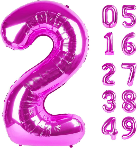 Number 2 Balloon by [Brand Name] - 40 Inch Rosy Purple Birthday Decoration for Second Birthday Party