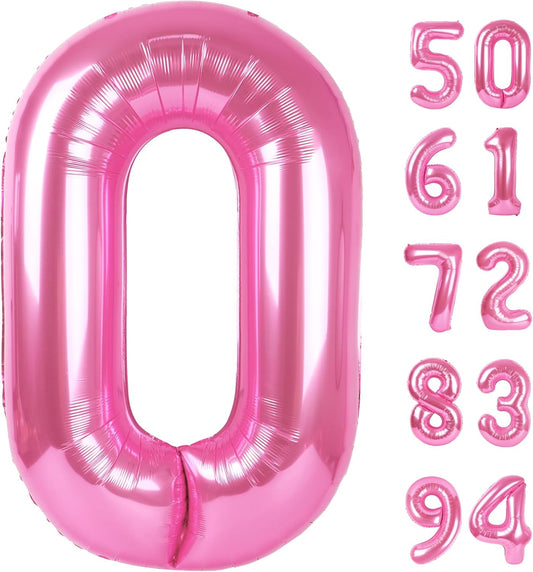 Pink Number Balloon - 40 Inch 0 Balloon for Birthday Decorations | Party Supplies for Women