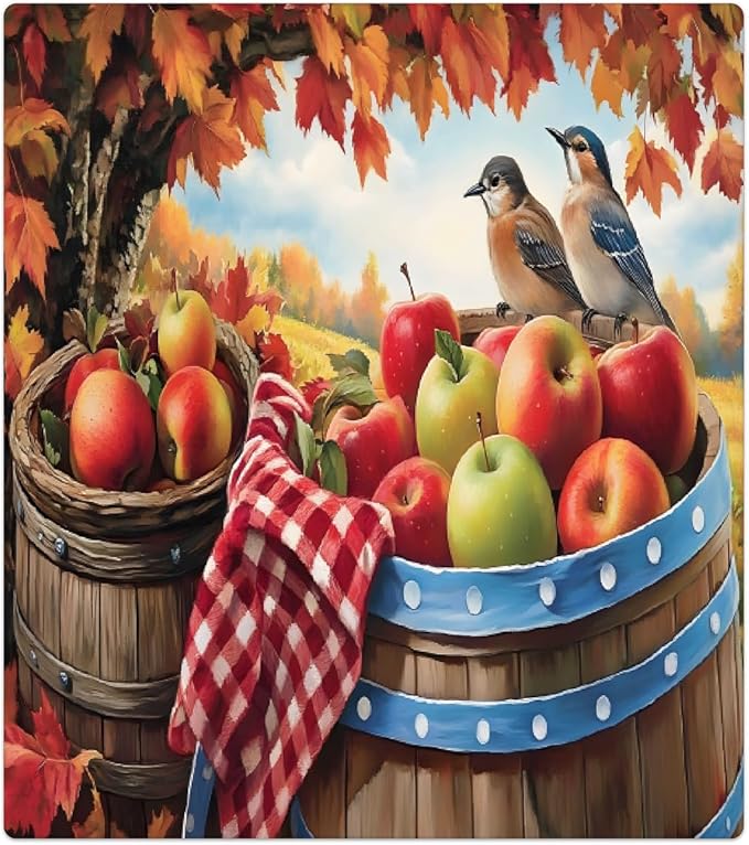 Autumn Bird Maple Apple Dishwasher Magnet Cover for The Front Magnetic Dishwasher Door Covers Dish Washer Sticker Wrap Home Decorative Appliances Panel Decal Kitchen Decor 23" x 26" (Magnetic)