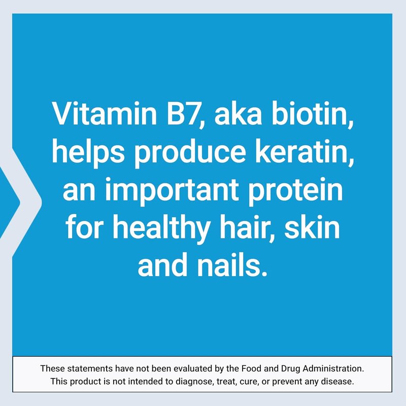 Biotin 600 mcg Vitamin B7 Supplement for Healthy Hair & Nails - Gluten-Free, Non-GMO | 100 Capsules