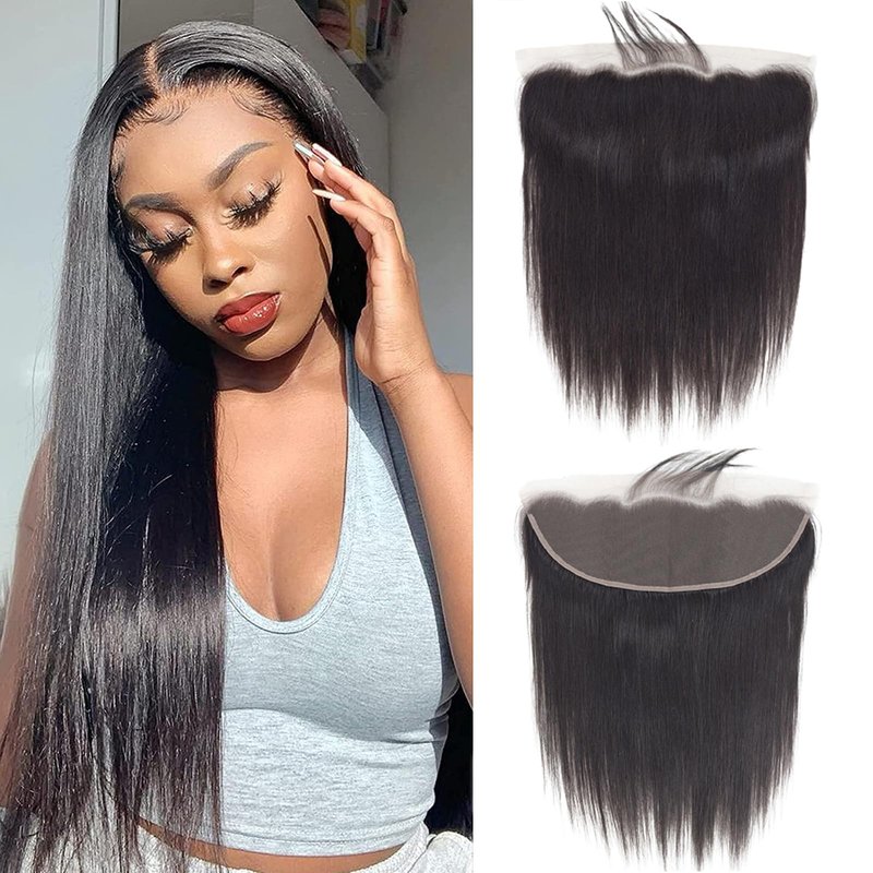 Ear To Ear Lace Frontal Closure Straight Frontal Lace Human Hair 18inch Brazilian Virgin Hair 13X4 Lace Frontal Closures Pre Plucked With Baby Hair for Black Women