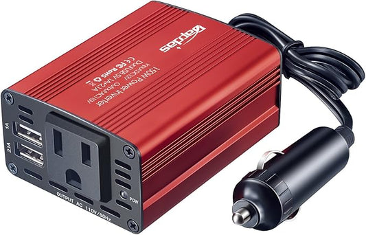Bapdas 150W Power Inverter 12v to 110v Car Adapter Outlet to Wall Plug with 3.1A Dual USB