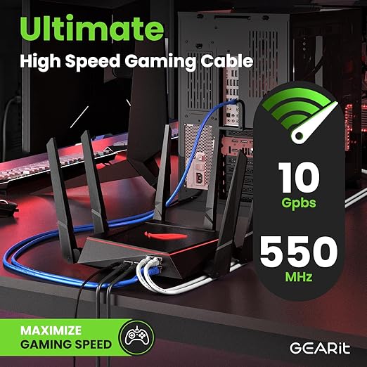 GEARit Cat 6 Ethernet Patch Cable 15 ft Black (10 Pack) Cat6 Patch Cables 15ft Black/Ethernet Patch Cable, 10Gbps 550MHz 24AWG Pure Copper, Snagless, Gold Plated RJ45 for Router, Server, Router, PC