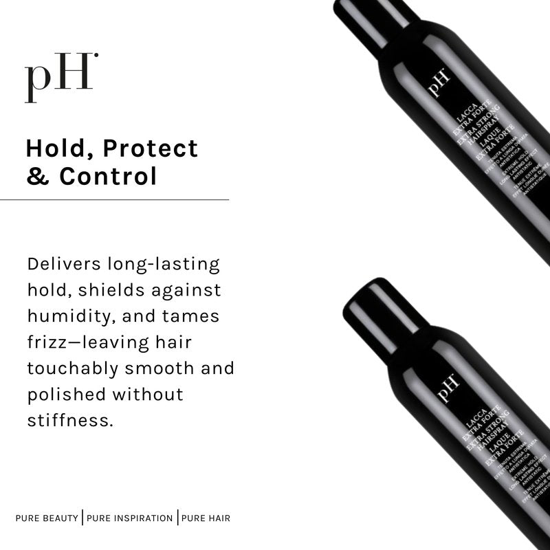 pH PURE HAIR Extra Hold Hairspray - Strong, Anti-Frizz & Humidity-Resistant Non-Aerosol Hair Spray with Floral Scent - Fast-Dry - 10.1 oz