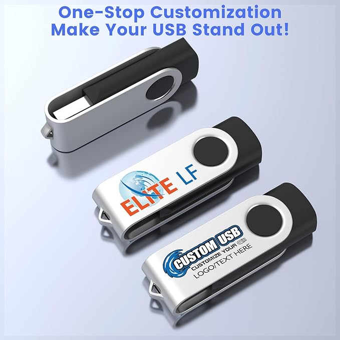 ABLAZE Customized 256MB Flash Drive 100 Pack, Personalized USB 2.0 Memory Stick Custom Thumb Drives Pendrive U Disk for Data Storage (Mixcolors)