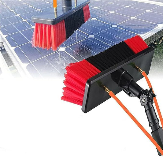 Window Telescopic Cleaning Brush with Extension Pole, Suitable for Cleaner Conservatory Roof Photovoltaic Panel Cleaning Extendable Solar Panel Roof Cleaning Tools,30cmBrush-9mRod