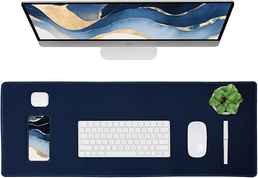 ALOANES Waterproof Mouse Pad with Durable Stitched Edge, Gaming Keyboard, Non-Slip Rubber Base Mouse Mat, Desk pad for Gamer, Office& Home, Dark Blue Mousepad Large(27.6"x11.8"x0.12")
