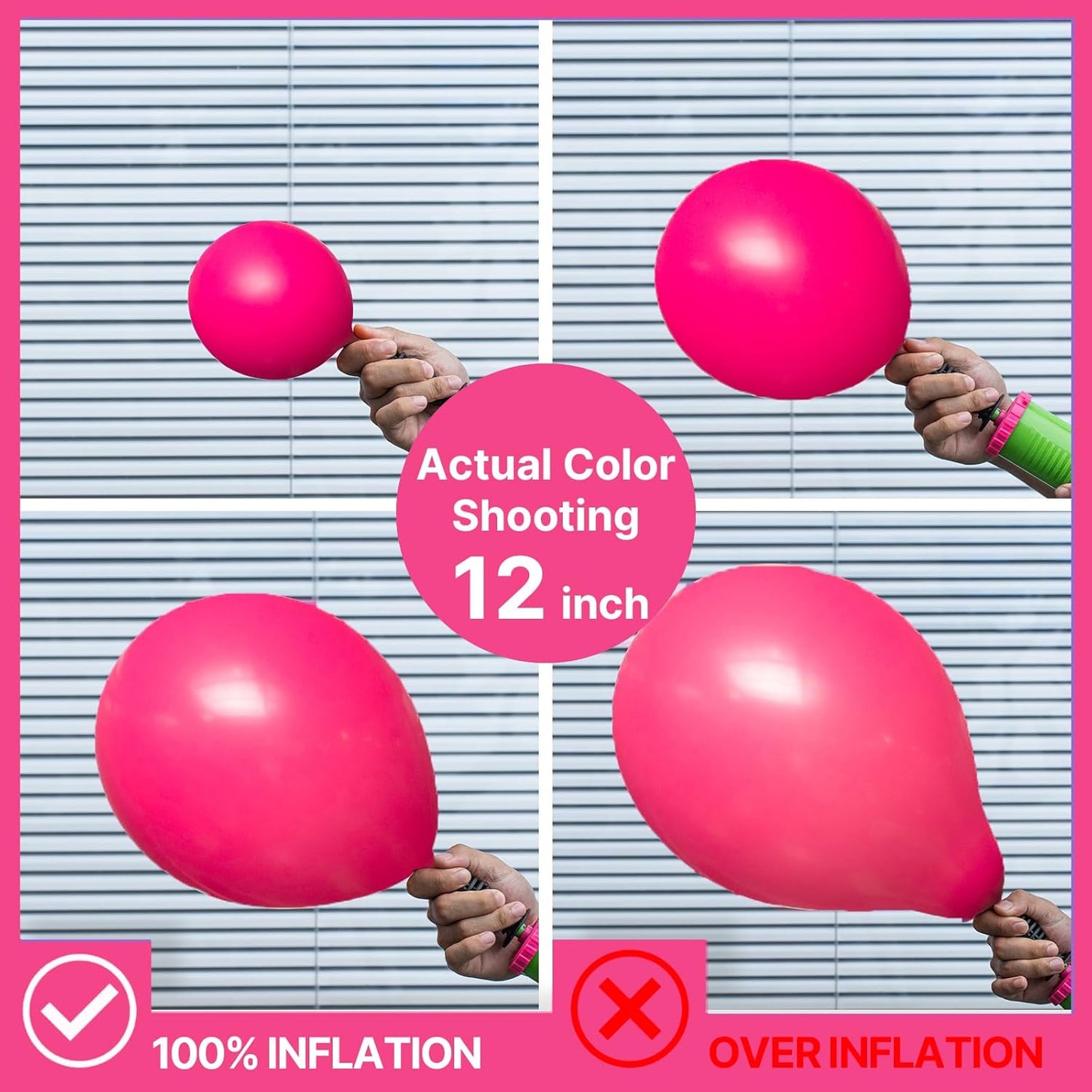 PartyWoo Hot Pink Balloons - 100pcs 12 Inch Magenta Fuchsia Balloons for Celebrations