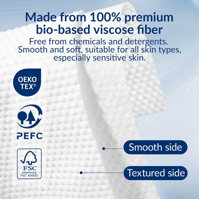 Clean XL Disposable Face Towels 11.8"×7.8", 100% Biobased Biodegradable Viscose, Ultra Soft & Hygienic Facial Towelettes for Makeup Removal and Skincare, Safe for All Skin Types, 120 Count, 2 Packs