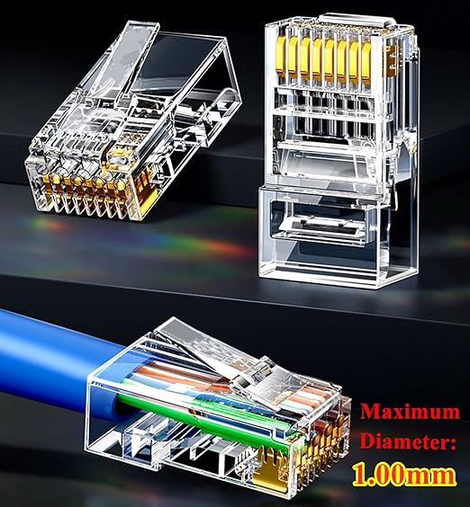 Gaobige 100-Pack Cat5 Cat5e RJ45 Connectors Ends for Solid Wire and Standard Cable (Not Pass Through)