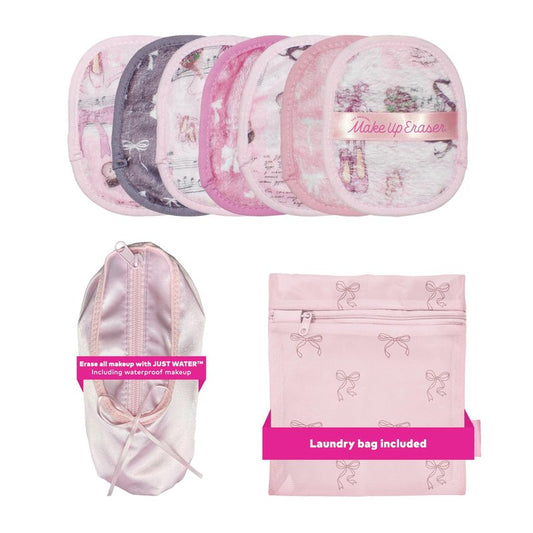 The Original MakeUp Eraser 7-Day Set, Erase All Makeup with Just Water, Including Waterproof Mascara, Eyeliner, Foundation, Lipstick, Sunscreen, and More! Ballet Core, 7ct.