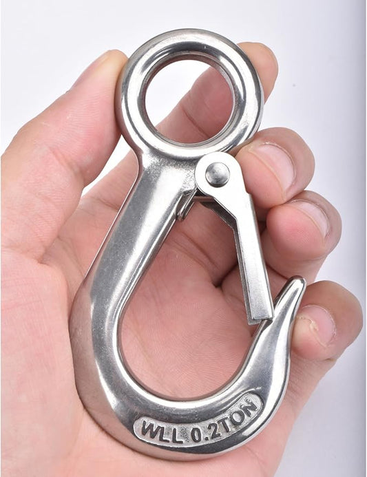 Alele Grab Hooks,Slip Hooks,304 Stainless Steel Lifting Hook Rigging Accessory,440 lbs.Work Load (Grab Hooks 0.2t)
