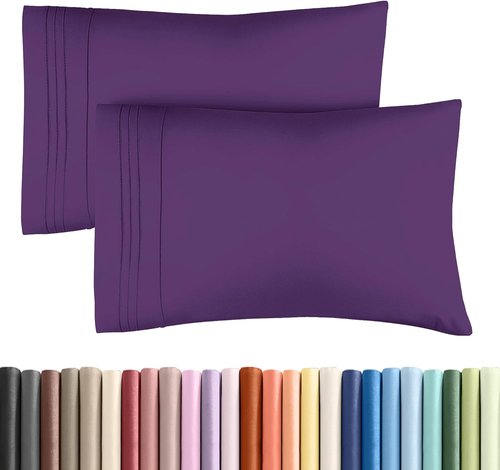 King Standard Pillow Cases - Ultra-Soft Hotel Quality Covers | Fade-Free & Wrinkle Resistant - 2 Piece Set in Purple