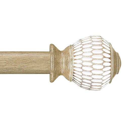 Byondeth Curtain Rods for Windows 16 to 48 Inches Adjustable Length 1 Inch Diameter Window Curtain Rod with Wood Grain Leaf Pattern Finials,for Heavy Duty Curtains Rods