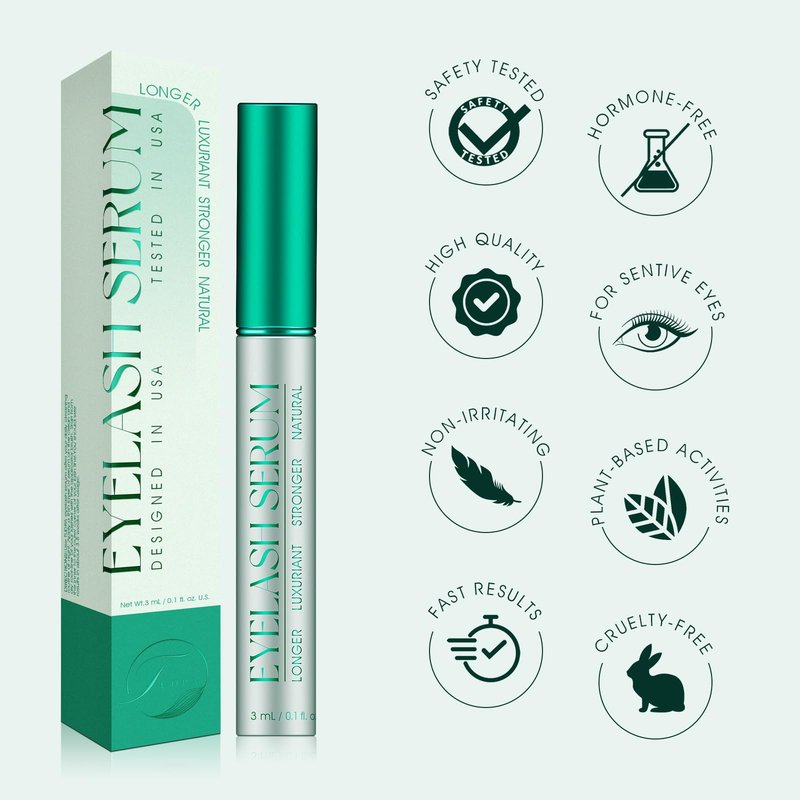 TUDPA Eyelash Growth Serum: Enhances length, density & strength, conditions lashes. Vegan, cruelty-free, gentle for sensitive eyes. 3mL (2-month supply)