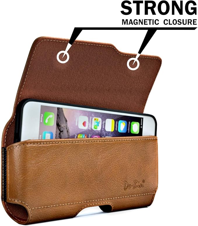 DeBin Holster for Samsung Galaxy Ultra Models s26 s25 s24 s23 s22 s21, Note 20, A13, A32, A02s A03s, A12 A11 A71 A13 Cell Phone Belt Holder Clip Case Pouch Cover (Fits Protective Case on) Brown