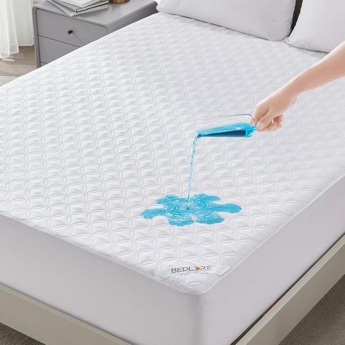 BEDLORE Waterproof Mattress Protector - Soft Noiseless Queen Size Pad | Deep Pocket Fitted Up to 18 Inches