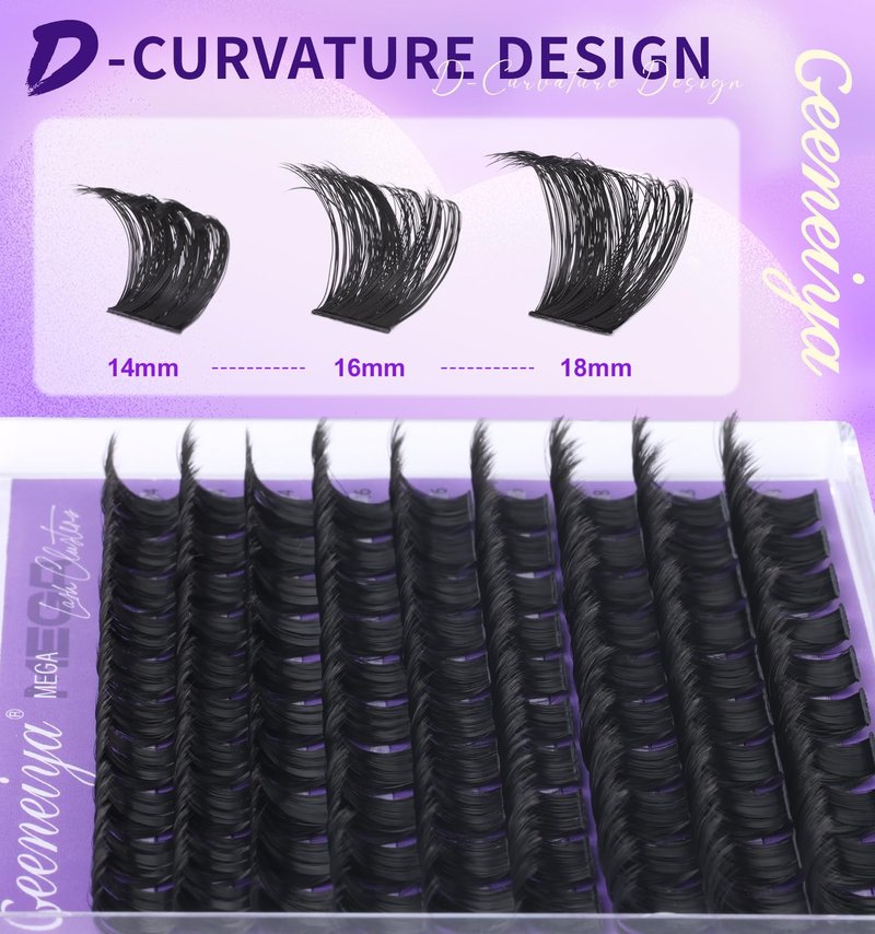Geeneiya 5 Styles Lash Clusters Kit, GLITZ/MANGA/WIWI/BOTTOM Cluster Eyelash Extensions, 3D Wispy Lashes Kit with Lash Bond and Seal, Remover and Lash Extension Tools for Beginners, DIY at Home Easily