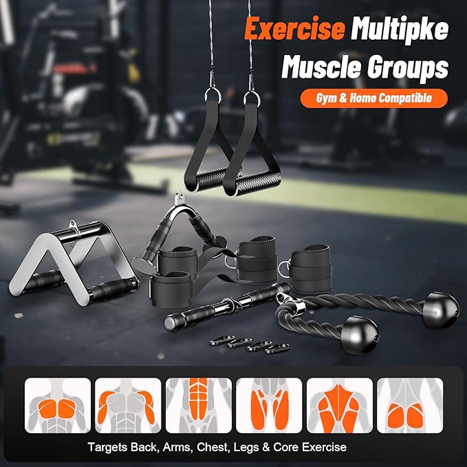 JOTUPLUN Cable Machine Attachment for Home Gym, Tricep Press LAT Pull Down Attachment, Cable Machine Accessories, Tricep Press Down Cable Attachment
