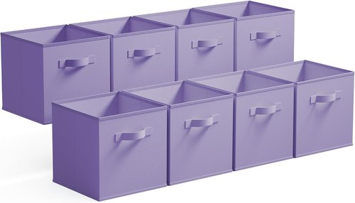 Granny Says Cube Storage Bins - 11-Inch Fabric Organizers in Lavender Purple | 8-Pack Collapsible Design