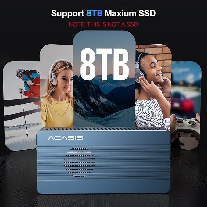 ACASIS 40Gbps M.2 NVMe SSD Enclosure, with Cooling Fan, M.2 Enclosure Compatible with Thunderbolt 4/3,USB4/USB3.2/3.1/3.0/2.0, TBU 405 Pro for M1 M2 Pro/Max Support 2280/2260/2242/2230 (TBU405 Pro)