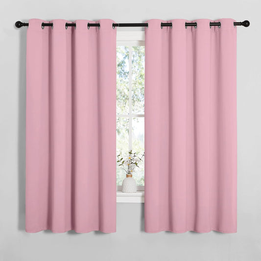 NICETOWN Blackout Curtain Panels - Thermal Insulated Grommet Drapes, Crystal Pink, 55x68 Inches (1 Pair)